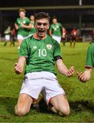 13 February 2018; Troy Parrott of Republic of Ireland celebrates after scoring his side's equalising goal during the Under 17 International Friendly match between the Republic of Ireland and Turkey at Eamonn Deacy Park in Galway. Photo by Diarmuid Greene/Sportsfile