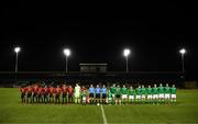 13 February 2018; The Republic of Ireland and Turkey teams line up prior to the Under 17 International Friendly match between the Republic of Ireland and Turkey at Eamonn Deacy Park in Galway. Photo by Diarmuid Greene/Sportsfile
