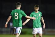 13 February 2018; Jason Knight, right, and Barry Coffey after the Under 17 International Friendly match between the Republic of Ireland and Turkey at Eamonn Deacy Park in Galway. Photo by Diarmuid Greene/Sportsfile
