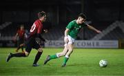 13 February 2018; Troy Parrott of Republic of Ireland in action against Mustafa Kaya of Turkey during the Under 17 International Friendly match between the Republic of Ireland and Turkey at Eamonn Deacy Park in Galway. Photo by Diarmuid Greene/Sportsfile