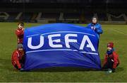 13 February 2018; Flagbearers prior to the Under 17 International Friendly match between the Republic of Ireland and Turkey at Eamonn Deacy Park in Galway. Photo by Diarmuid Greene/Sportsfile