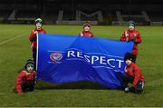 13 February 2018; Flagbearers prior to the Under 17 International Friendly match between the Republic of Ireland and Turkey at Eamonn Deacy Park in Galway. Photo by Diarmuid Greene/Sportsfile