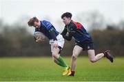 14 February 2018; Senan Brannock of North Midlands is tackled by Eoin Hickey of Midlands during the Shane Horgan Cup 4th Round match between North Midlands and Midlands at Ashbourne RFC in Ashbourne, Co Meath. Photo by David Fitzgerald/Sportsfile