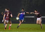 14 February 2018; Brian Howard of DIT shoots to score a point despite the attentions of Céin D’Arcy of NUIG during the Electric Ireland HE GAA Sigerson Cup Semi-Final match between NUI Galway and Dublin Institute of Technology at St Lomans in Mullingar, Co Westmeath. Photo by Sam Barnes/Sportsfile
