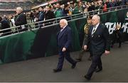 10 February 2018; President of Ireland Michael D Higgins, accompanied by President of the IRFU Philip Orr, walks out to meet the teams prior to the Six Nations Rugby Championship match between Ireland and Italy at the Aviva Stadium in Dublin. Photo by Brendan Moran/Sportsfile