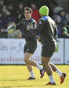 15 February 2018; Joey Carbery, left, during Ireland Rugby squad training at Buccaneers RFC, Dubarry Park, Athlone, Westmeath. Photo by Brendan Moran/Sportsfile
