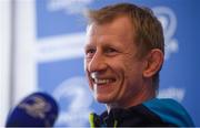 16 February 2018; Leinster head coach Leo Cullen during a Leinster Rugby press conference at the RDS Arena in Dublin. Photo by Eóin Noonan/Sportsfile