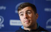 16 February 2018; Luke McGrath during a Leinster Rugby press conference at the RDS Arena in Dublin. Photo by Eóin Noonan/Sportsfile