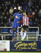 16 February 2018; Izzy Akinade of Waterford FC in action against Armin Aganovic of Derry City during the SSE Airtricity League Premier Division match between Waterford FC and Derry City at the RSC in Waterford. Photo by Diarmuid Greene/Sportsfile