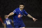 16 February 2018; Gavan Holohan of Waterford FC celebrates after scoring his side's first and equalising goal during the SSE Airtricity League Premier Division match between Waterford FC and Derry City at the RSC in Waterford. Photo by Diarmuid Greene/Sportsfile