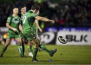 16 February 2018; Craig Ronaldson of Connacht converts his side's second penalty during the Guinness PRO14 Round 15 match between Connacht and Zebre at the Sportsground in Galway. Photo by Harry Murphy / Sportsfile