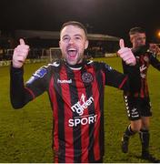 16 February 2018; Keith Ward of Bohemians celebrates after the SSE Airtricity League Premier Division match between Bohemians and Shamrock Rovers at Dalymount Park in Dublin. Photo by Matt Browne/Sportsfile