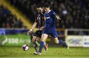 16 February 2018; Gavan Holohan of Waterford FC in action against Aaron McEneff of Derry City during the SSE Airtricity League Premier Division match between Waterford FC and Derry City at the RSC in Waterford. Photo by Diarmuid Greene/Sportsfile