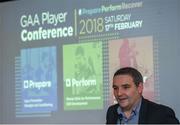 17 February 2018; Feargal McGill, GAA Director of Player, Club and Games, speaking during the GAA Player Conference at Croke Park in Dublin. Photo by David Fitzgerald/Sportsfile