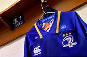 17 February 2018; The kit of Jordi Murphy, who makes his 100th appearance for Leinster today, hangs in the dressing room prior to the Guinness PRO14 Round 15 match between Leinster and Scarlets at the RDS Arena in Dublin. Photo by Brendan Moran/Sportsfile