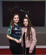 17 February 2018; Erica Bellamy of Bray Emmets, left, and Megan Healy of Eire Og during the GAA Player Conference at Croke Park in Dublin. Photo by David Fitzgerald/Sportsfile