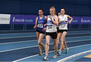 17 February 2018; Kate Veale of West Waterford AC, Co Waterford, on her way to winning the Womens 5000m Walk during the Irish Life Health National Senior Indoor Athletics Championships at the National Indoor Arena in Abbotstown, Dublin. Photo by Sam Barnes/Sportsfile
