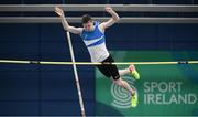 17 February 2018; Matthew Callinan Keenan of St. L. O'Toole AC, Co Carlow, on his way to finishing joint first in the Mens Pole Vault during the Irish Life Health National Senior Indoor Athletics Championships at the National Indoor Arena in Abbotstown, Dublin. Photo by Sam Barnes/Sportsfile