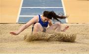 17 February 2018; Lauren Callaghan of Finn Valley AC, Co Donegal, competing in the Womens Long Jump during the Irish Life Health National Senior Indoor Athletics Championships at the National Indoor Arena in Abbotstown, Dublin. Photo by Sam Barnes/Sportsfile