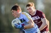 17 February 2018; Con O'Callaghan of University College Dublin in action against Kevin McDonnell of NUI Galway during the Electric Ireland HE GAA Sigerson Cup Final match between University College Dublin and NUI Galway at Santry Avenue in Dublin. Photo by Daire Brennan/Sportsfile