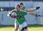 17 February 2018; Kevin Murnaghan of Moorefield in action against Dylan Wall of Corofin during the AIB GAA Football All-Ireland Senior Club Championship Semi-Final match between Corofin and Moorefield at O'Connor Park in Tullamore, Offaly. Photo by Matt Browne/Sportsfile