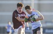 17 February 2018; Barry O'Sullivan of University College Dublin in action against Seán Kelly of NUI Galway during the Electric Ireland HE GAA Sigerson Cup Final match between University College Dublin and NUI Galway at Santry Avenue in Dublin. Photo by Daire Brennan/Sportsfile