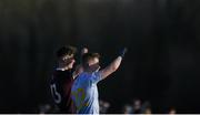 17 February 2018; Peter Healy of University College Dublin and Gerry Canavan of NUI Galway shield their eyes from the sun during the Electric Ireland HE GAA Sigerson Cup Final match between University College Dublin and NUI Galway at Santry Avenue in Dublin. Photo by Daire Brennan/Sportsfile
