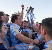 17 February 2018; University College Dublin captain Stephen Coen with the Sigerson Cup after the Electric Ireland HE GAA Sigerson Cup Final match between University College Dublin and NUI Galway at Santry Avenue in Dublin. Photo by Daire Brennan/Sportsfile