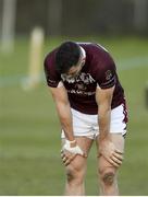 17 February 2018; A dejected Damien Comer of NUI Galway after the Electric Ireland HE GAA Sigerson Cup Final match between University College Dublin and NUI Galway at Santry Avenue in Dublin. Photo by Daire Brennan/Sportsfile