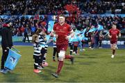 17 February 2018; Jack O’Donoghue of Munster leads out his side prior to the Guinness PRO14 Round 15 match between Cardiff Blues and Munster at Cardiff Arms Park in Cardiff. Photo by Ben Evans/Sportsfile