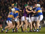17 February 2018; Tipperary and Wexford players clash during the Allianz Hurling League Division 1A Round 3 match between Tipperary and Wexford at Semple Stadium in Thurles, Tipperary. Photo by Stephen McCarthy/Sportsfile
