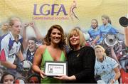 17 February 2018; The Ladies Gaelic Football Association has announced details of the inaugural LGFA Volunteer of the Year awards. Administrators, coaches and media were among those honoured across seven categories, and the awards were presented at Croke Park on Saturday, February 17. Laura Bannon, from St Dominic’s Grammar School Falls Road Belfast, Co Antrim, is presented with the School Coach of the Year Award by Ladies Gaelic Football Association President Marie Hickey. Croke Park, Dublin. Photo by Piaras Ó Mídheach/Sportsfile