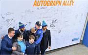 17 February 2018; Leinster players Bryan Byrne, Isa Nacewa and Jamison Gibson-Park meet fans in Autograph Alley ahead of Guinness PRO14 Round 15 match between Leinster and Scarlets at the RDS Arena in Dublin. Photo by Brendan Moran/Sportsfile