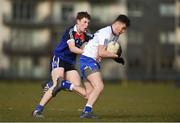 17 February 2018; Shane O'Brien of Mary Immaculate College Limerick in action against Rob Childs of Waterford Institute of Technology during the Electric Ireland HE GAA Trench Cup Final match between Waterford Institute of Technology and Mary Immaculate College Limerick at Santry Avenue in Dublin. Photo by Daire Brennan/Sportsfile