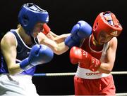 17 February 2018; Megan Doyle, Whitechurch, Dublin, right, in action against Carol Coughlan, left, Monkstown, Dublin, during their bout at the 2018 IABA Elite Boxing Championships Semi-Finals at the National Stadium in Dublin. Photo by Barry Cregg/Sportsfile
