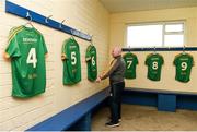 18 February 2018; Meath kit man Paddy Doyle in the dressing room prior the Allianz Football League Division 2 Round 3 Refixture match between Cavan and Meath at Kingspan Breffni in Cavan. Photo by Philip Fitzpatrick/Sportsfile