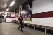 18 February 2018; Daniel Brogan, age 9, from Carnmore, Galway, who on the Late Late Toy Show was given the chance to be the Galway mascot for the day, on his way into the team dressing room before the Allianz Hurling League Division 1B Round 3 match between Galway and Offaly at Pearse Stadium in Galway. Photo by Matt Browne/Sportsfile