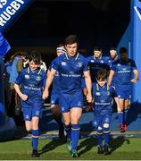 17 February 2018; Leinster mascots Robbie Jones, from Donnybrook, Dublin and Ethan Smyth, from Dublin with captain Luke McGrath prior to the Guinness PRO14 Round 15 match between Leinster and Scarlets at the RDS Arena in Dublin. Photo by Brendan Moran/Sportsfile