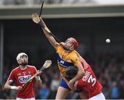 18 February 2018; Peter Duggan of Clare in action against Eoin Cadagon of Cork during the Allianz Hurling League Division 1A Round 3 match between Clare and Cork at Cusack Park in Ennis, Clare. Photo by Seb Daly/Sportsfile
