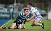 18 February 2018; Paddy Opperman of St Gerard's School is tackled by Stephen Madigan of Blackrock College during the Bank of Ireland Leinster Schools Senior Cup Round 2 match between Blackrock College and St Gerard's School at Donnybrook in Dublin. Photo by David Fitzgerald/Sportsfile