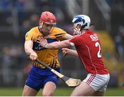 18 February 2018; Niall Deasy of Clare in action against Sean O’Donoghue of Cork during the Allianz Hurling League Division 1A Round 3 match between Clare and Cork at Cusack Park in Ennis, Clare. Photo by Seb Daly/Sportsfile