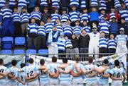 18 February 2018; Blackrock College players acknowledge their supporters prior to the Bank of Ireland Leinster Schools Senior Cup Round 2 match between Blackrock College and St Gerard's School at Donnybrook in Dublin. Photo by David Fitzgerald/Sportsfile