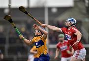 18 February 2018; Podge Collins of Clare in action against Sean O’Donoghue of Cork during the Allianz Hurling League Division 1A Round 3 match between Clare and Cork at Cusack Park in Ennis, Clare. Photo by Seb Daly/Sportsfile
