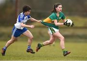 18 February 2018; Kate O'Sullivan of Kerry in action against Eimear McAnespie of Monaghan during the Lidl Ladies Football National League Division 1 Round 3 refixture match between Monaghan and Kerry at IT Blanchardstown in Blanchardstown, Dublin. Photo by Piaras Ó Mídheach/Sportsfile