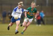 18 February 2018; Ciara McAnespie of Monaghan in action against Ciara Muphy of Kerry during the Lidl Ladies Football National League Division 1 Round 3 refixture match between Monaghan and Kerry at IT Blanchardstown in Blanchardstown, Dublin. Photo by Piaras Ó Mídheach/Sportsfile