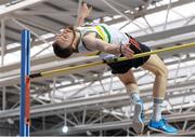 18 February 2018; Barry Pender of St Abbans A.C, Carlow, competing in the Men's Senior High Jump during the Irish Life Health National Senior Indoor Athletics Championships at the National Indoor Arena in Abbotstown, Dublin. Photo by Eóin Noonan/Sportsfile