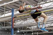 18 February 2018; Barry Pender of St Abbans A.C, Carlow, competing in the Men's Senior High Jump during the Irish Life Health National Senior Indoor Athletics Championships at the National Indoor Arena in Abbotstown, Dublin. Photo by Eóin Noonan/Sportsfile