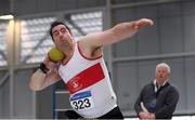 18 February 2018; Brendan Staunton of Galway City Harriers A.C. competing in the Senior Men Shot Put during the Irish Life Health National Senior Indoor Athletics Championships at the National Indoor Arena in Abbotstown, Dublin. Photo by Eóin Noonan/Sportsfile