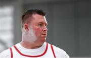 18 February 2018; Sean Breathnach of Galway City Harriers A.C. prior to competing in the Senior Men Shot Put during the Irish Life Health National Senior Indoor Athletics Championships at the National Indoor Arena in Abbotstown, Dublin. Photo by Eóin Noonan/Sportsfile