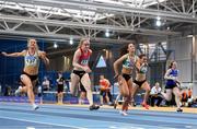 18 February 2018; Amy Foster, second from left, of City of Lisburn AC on her way to winning the Senior Women 60m during the Irish Life Health National Senior Indoor Athletics Championships at the National Indoor Arena in Abbotstown, Dublin. Photo by Eóin Noonan/Sportsfile